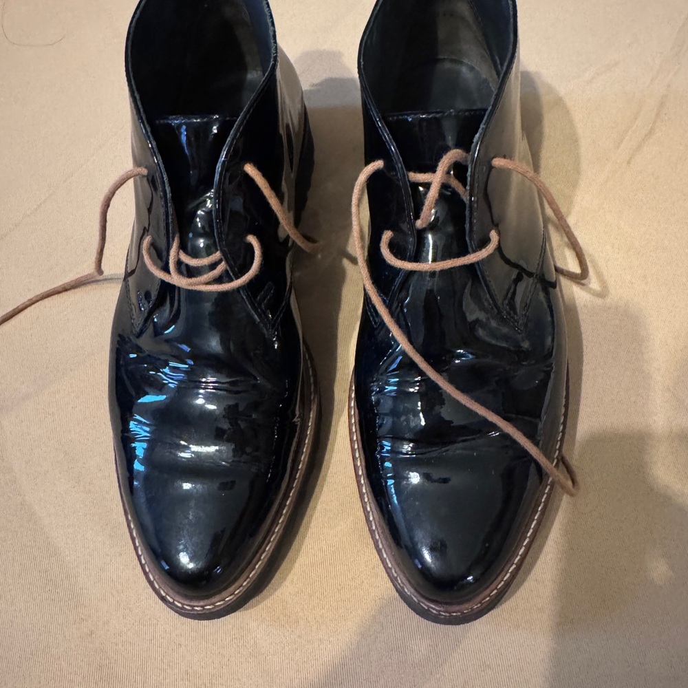 Paul Green Glossy Black Ankle Boots